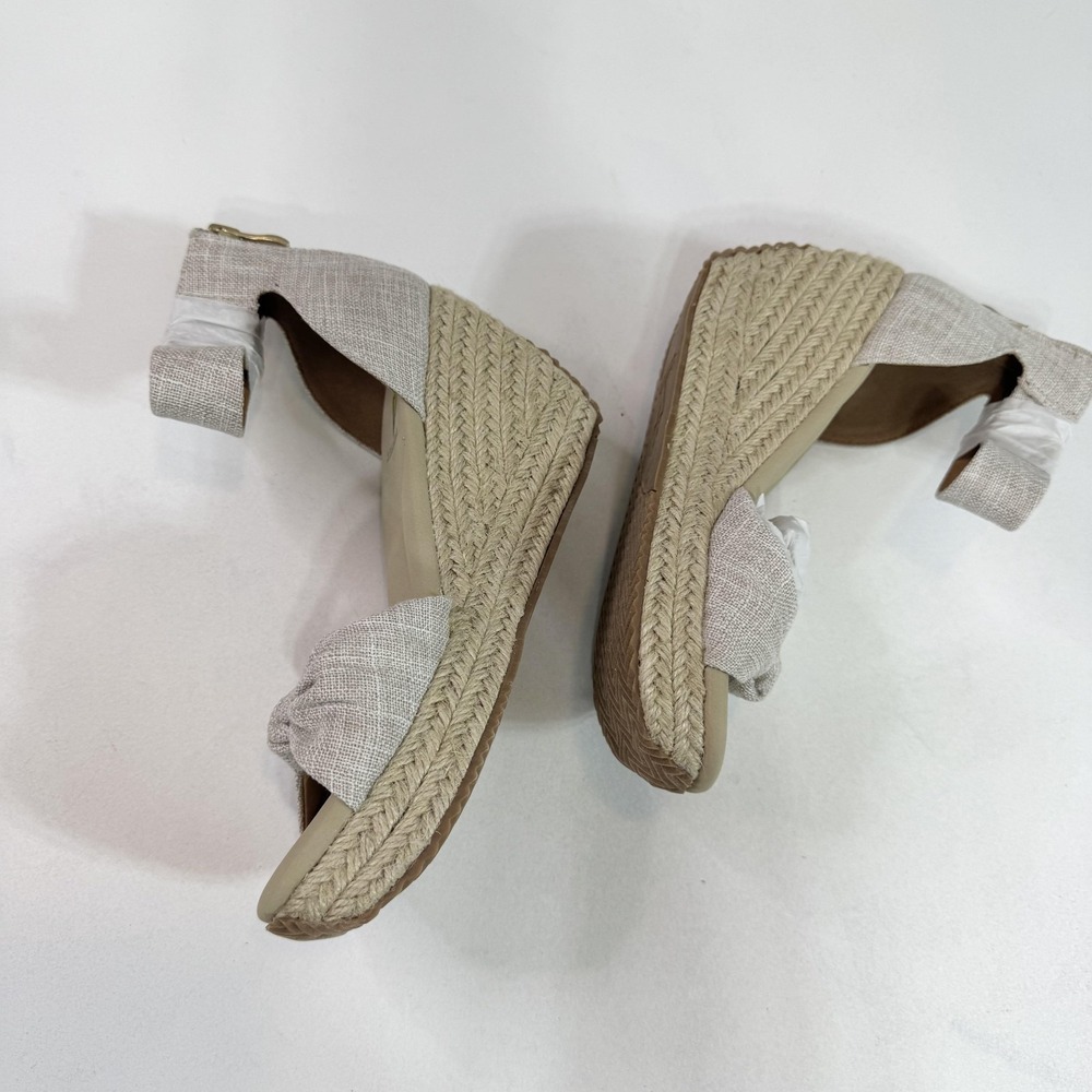 Volatile Mirasol Wedge Shoes Womens Size 8 Beige Espadrille Platform Ankle Strap - Picture 5 of 10